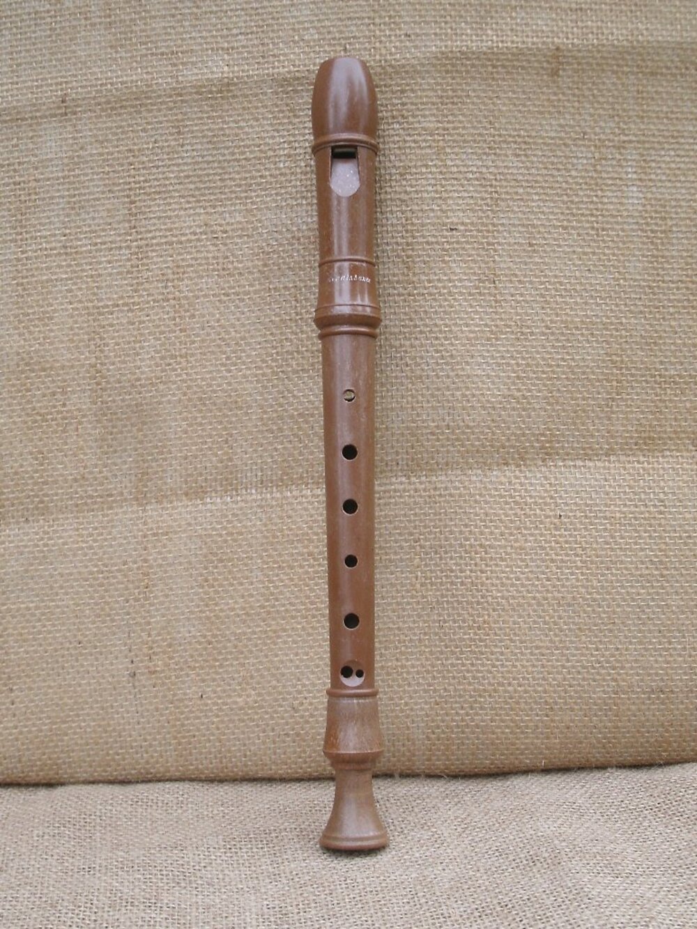 Vintage Renaissance Soprano Recorder Flute Brown Resin